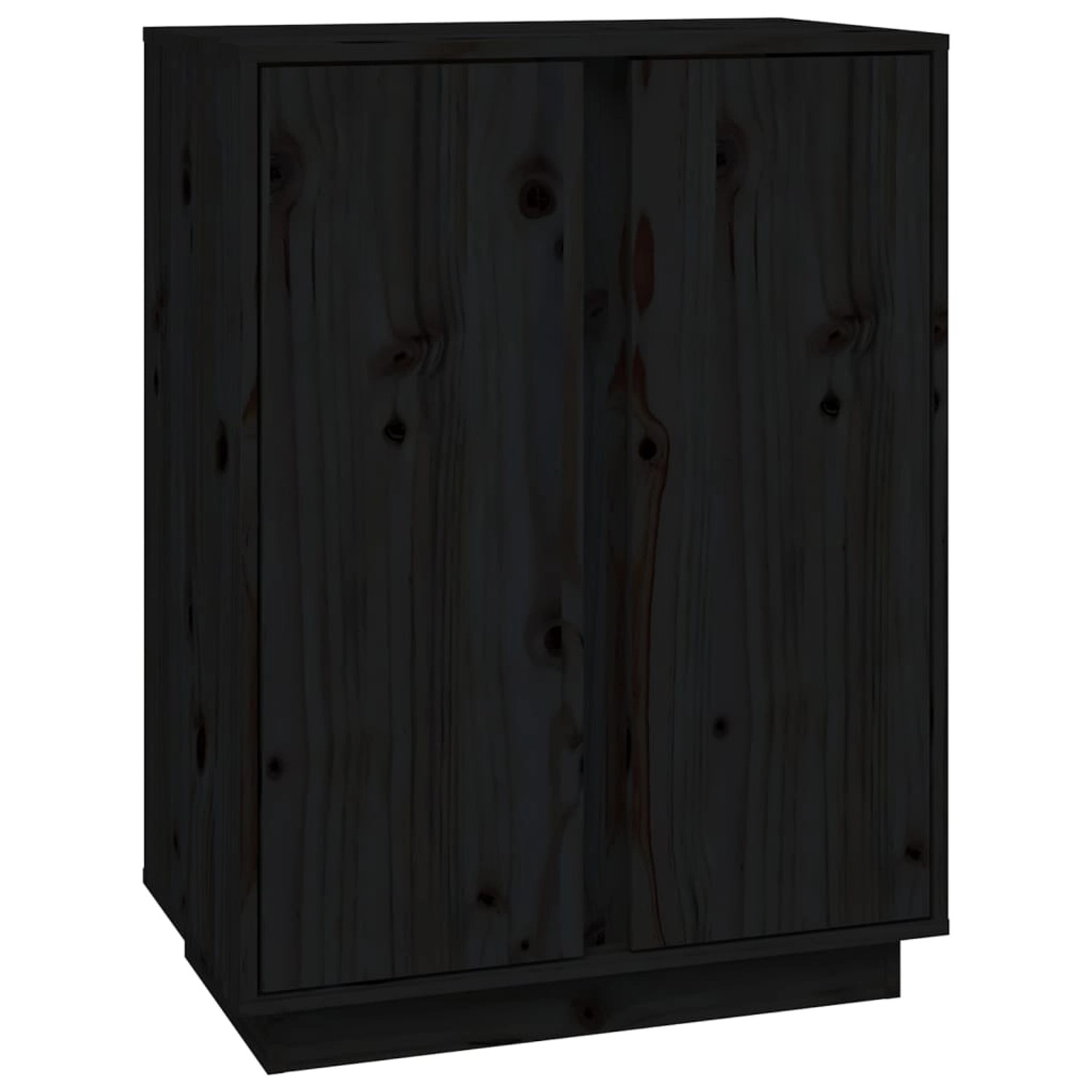 vidaXL Sideboard Schwarz 60x35x80 cm Massivholz Kiefer 814493