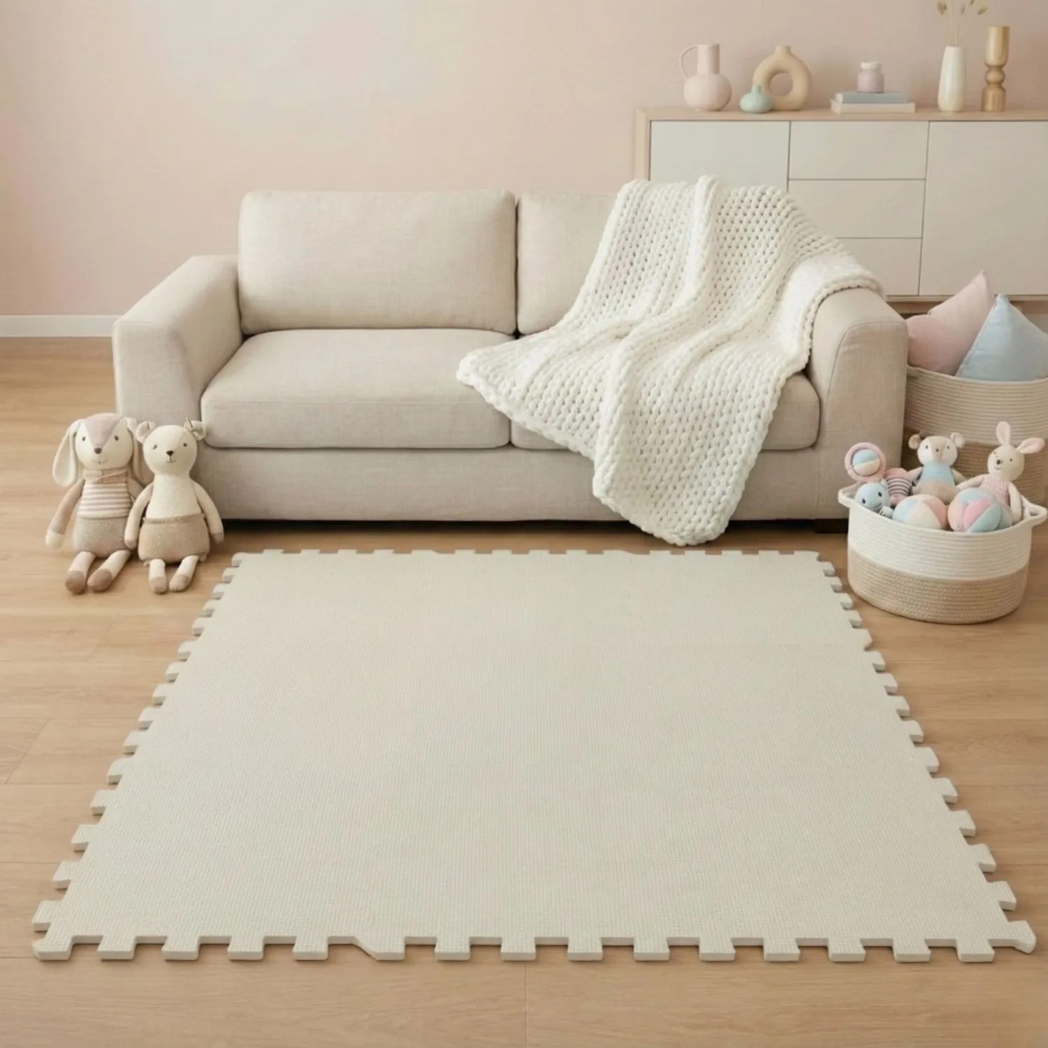 LittleTom Baby & Kinder Puzzlematte 30 x 30 cm 9 Stück Beige