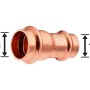 Press-Reduziermuffe aus Kupfer, 22 mm x 15 mm, für Kupferrohr-Verbindungen im Heizungsbau.