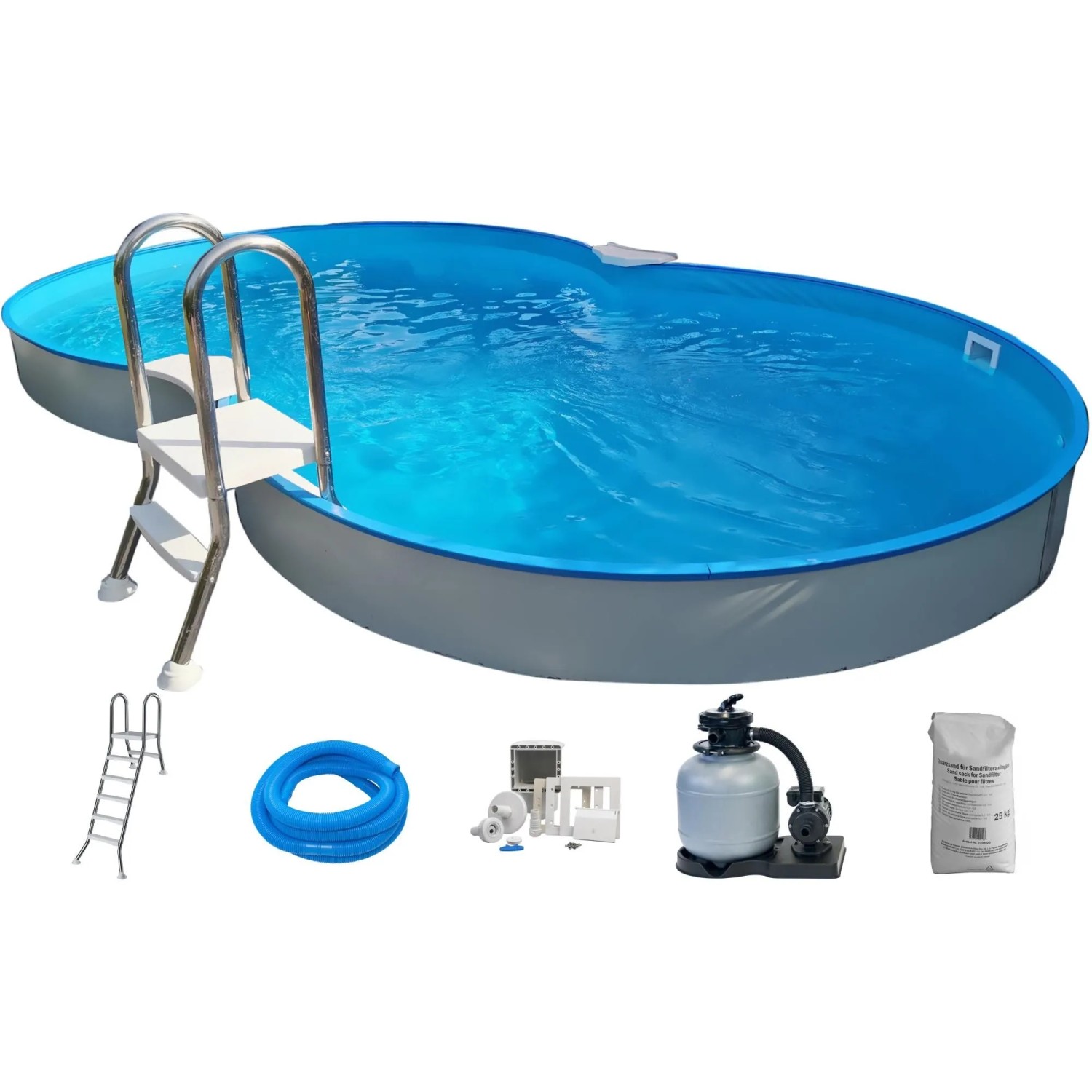 Summer Fun Stahlwand-Pool CALYPSO Halbhoch-Einbaubecken Achtf. 525 x 320 x 150cm