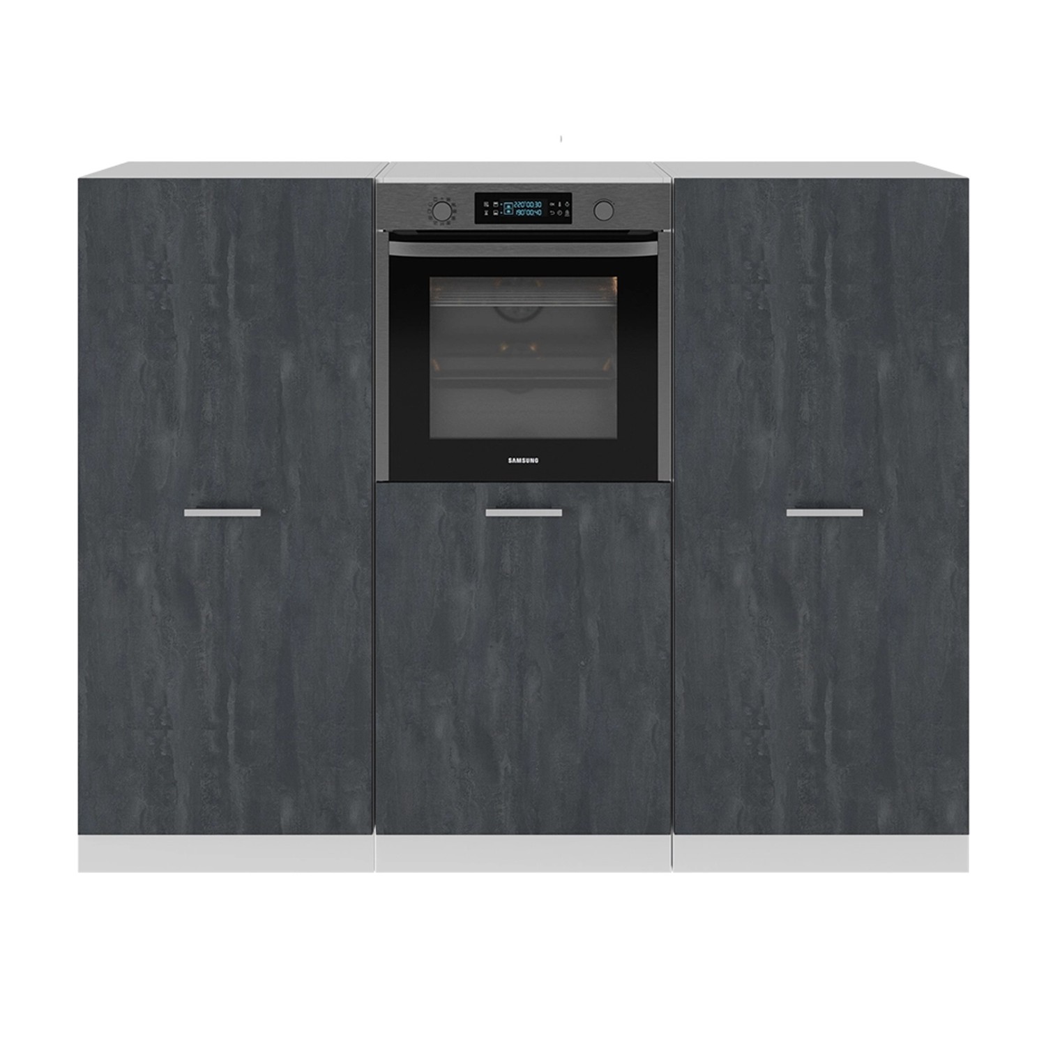 Vicco R-Line Einbauküche aus der  Schwarz Beton/Weiß 180 cm ohne Arbeitspla günstig online kaufen