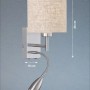 Wandleuchte Dreamer von Fischer & Honsel, 2-flammig, Nickel/Sand Leinen mit LED-Leselampe.