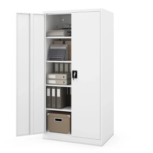 JAN NOWAK Metallschrank für Büro und Werkstatt JAN D600 185 x 90 x 60 cm Weiß