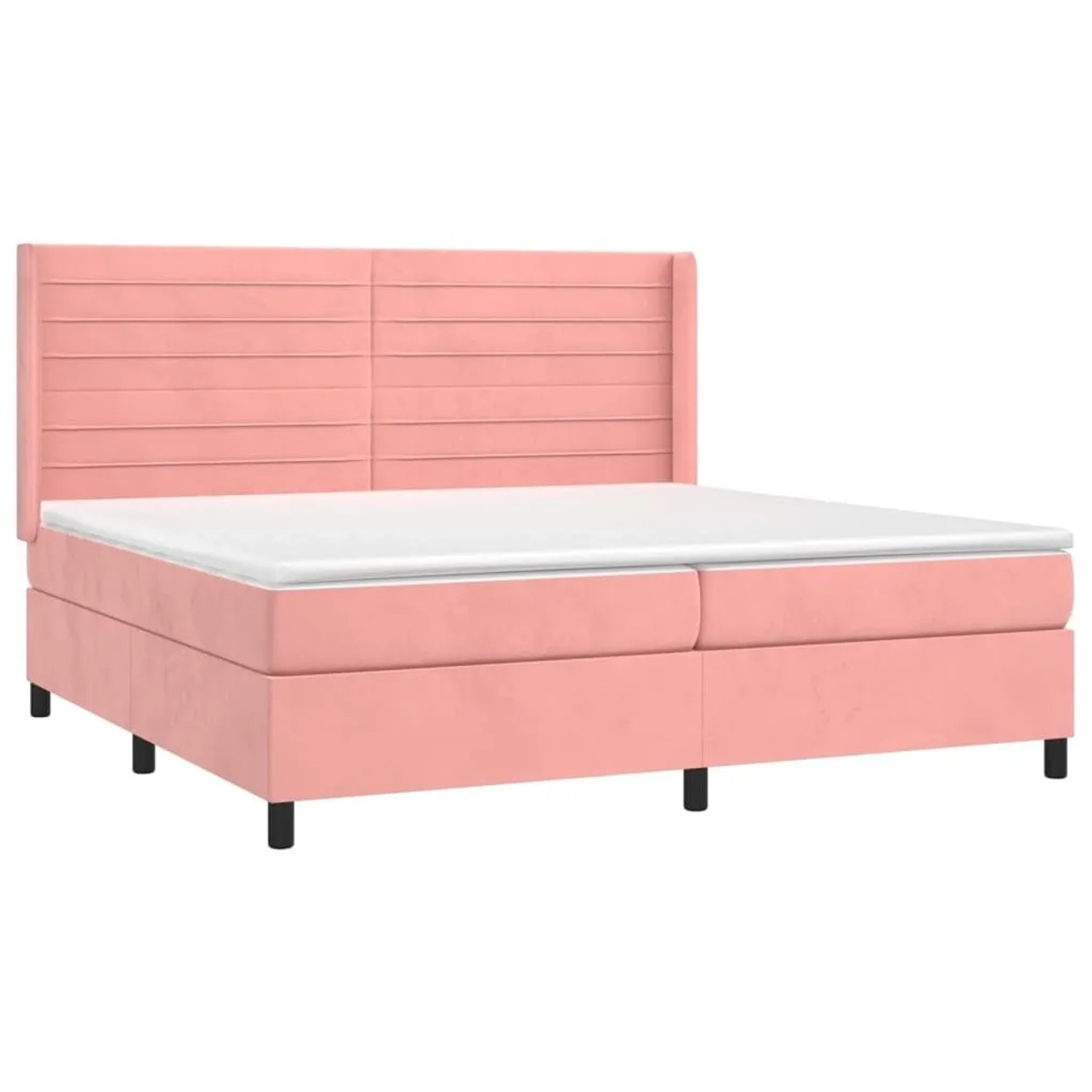 vidaXL Boxspringbett mit Matratze & LED Rosa 200x200 cm Samt 3139648 günstig online kaufen
