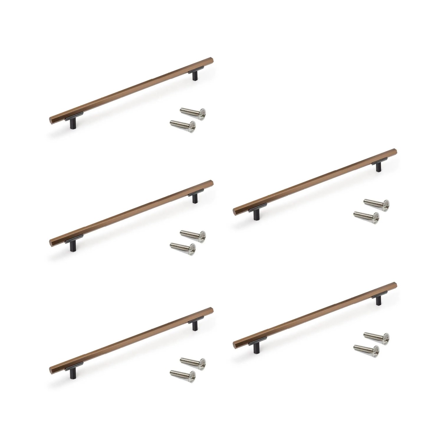 Emuca Lot von 5 Möbelgriffe Riad L168 mm 128 mm Achsenabstand Aluminium Bronze
