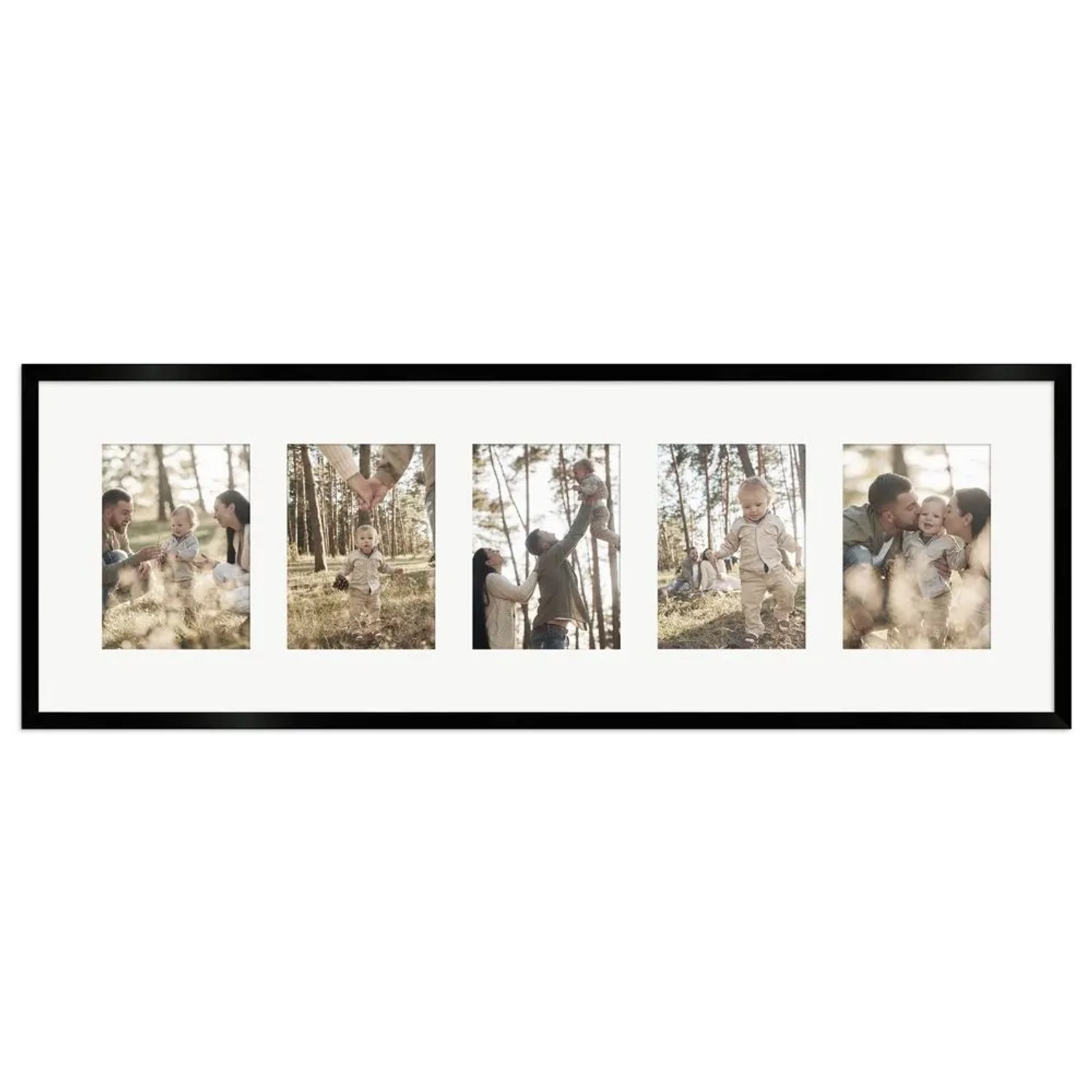 WANDStyle Galerierahmen G950 in Schwarz 30 x 90 cm für 5 Bilder im Format 13 x 18 cm