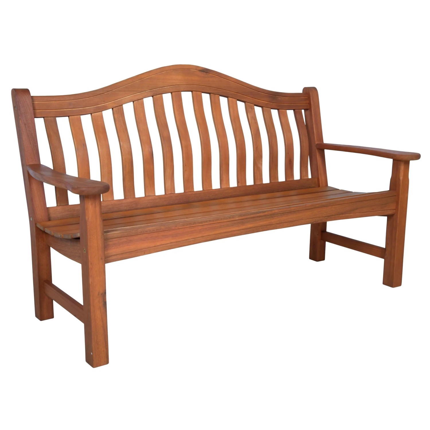 DELUKE Gartenbank CATRIN 3-Sitzer 151cm Breit Eukalyptus Natur Teak-Optik Terrassenbank Wetterfest Sitzbank Outdoor Bank