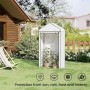 WOLTU Foliengewächshaus Treibhaus Gartenhaus Gewächshaus 100x50x190cm Weiß_8