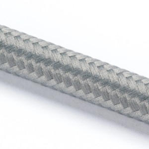 Graues Orion Lightstyle Textilkabel, 3-adrig, Meterware für Lampen.