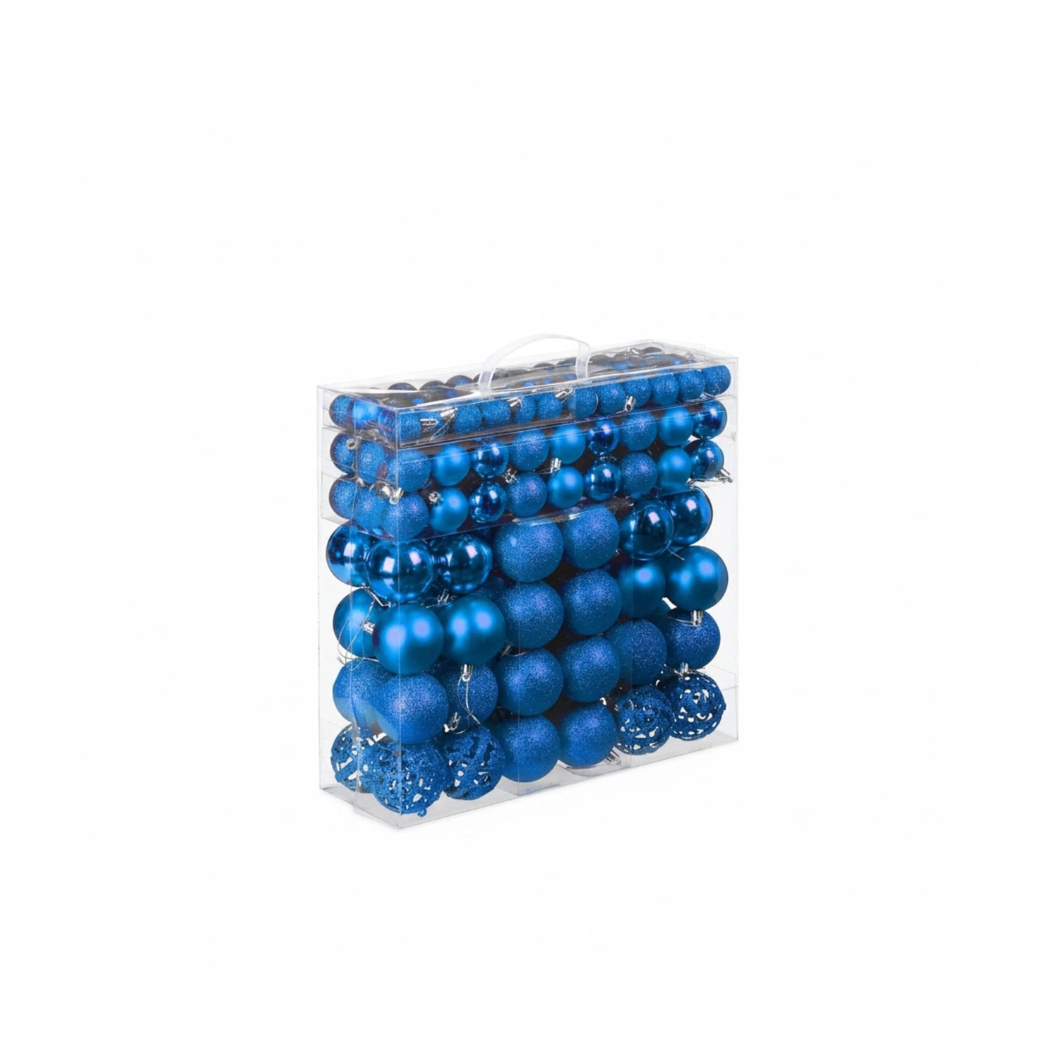 Relaxdays Weihnachtskugeln Kunststoff Blau 150er Set 4 cm bis 7 cm