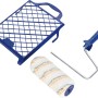 Lux Farbroller-Set, 3-teilig: Farbwalze, Walzenbügel und Abstreifgitter für Wand- und Fassadenfarbe.
