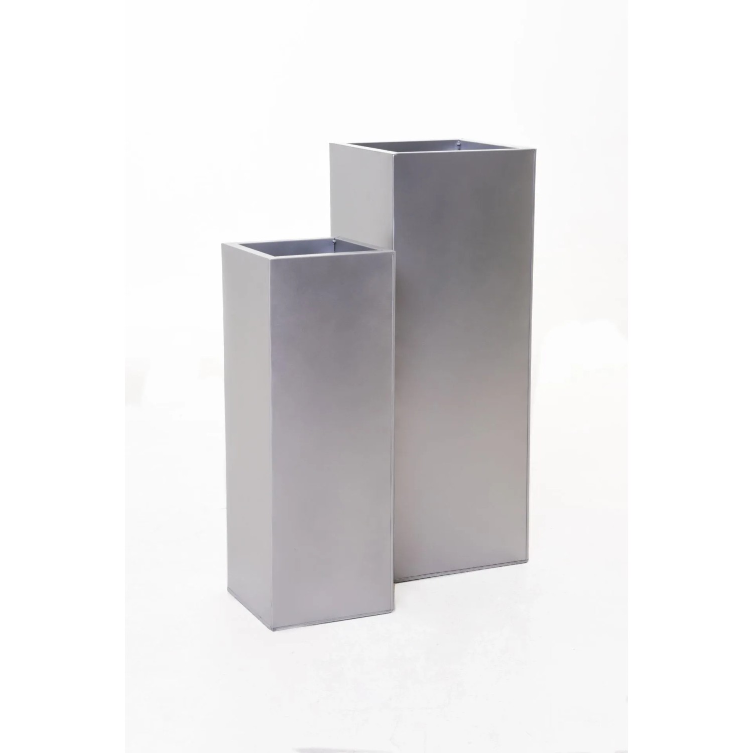Vivanno Pflanzkübel Block 29 cm x 29 cm x 80 cm Silber