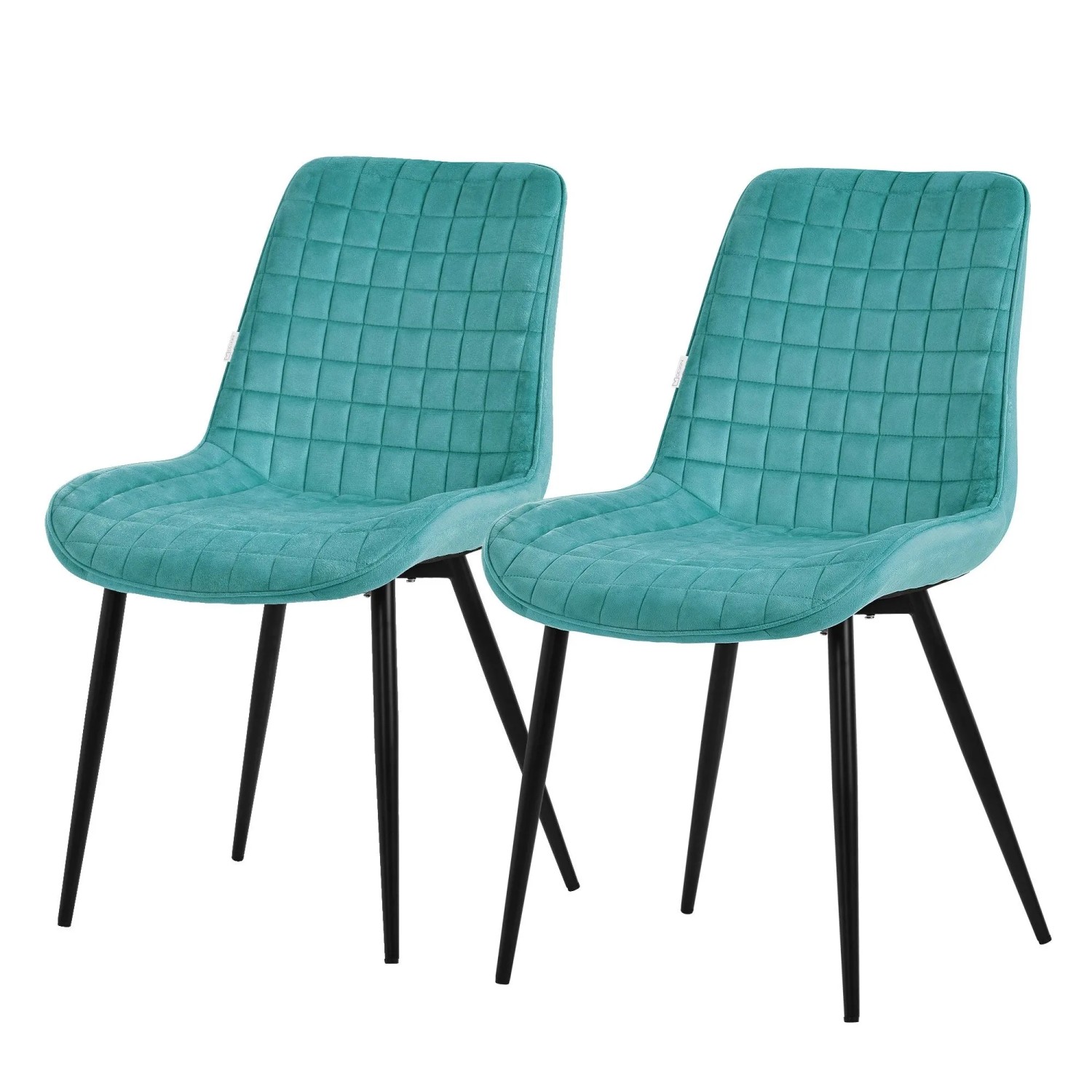 ML-Design Esszimmerstühle 2er Set Petrol Samtbezug Metallbeinen