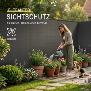 Anthrazit PVC Sichtschutz für Balkon, Garten & Terrasse. Blickdichte Zaunverkleidung, robust & witterungsbeständig.