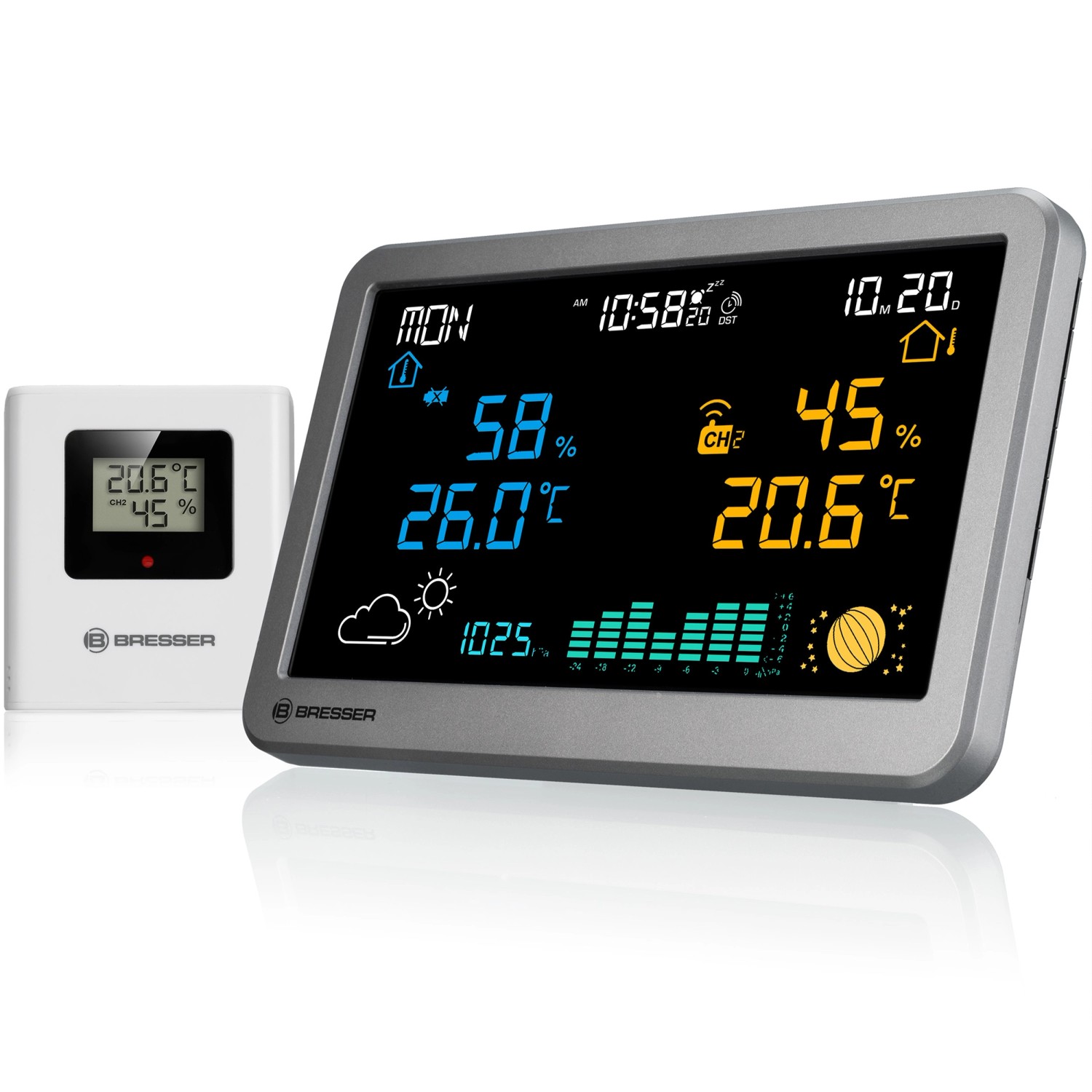 Bresser Funk-Wetterstation MeteoTemp TBH Anthrazit günstig online kaufen