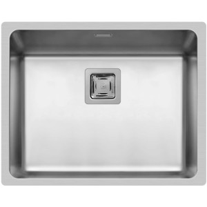 Pyramis Küchenspüle Lume, 54x44 cm, 1 Becken, Edelstahl poliert, mit eckigem Überlauf.