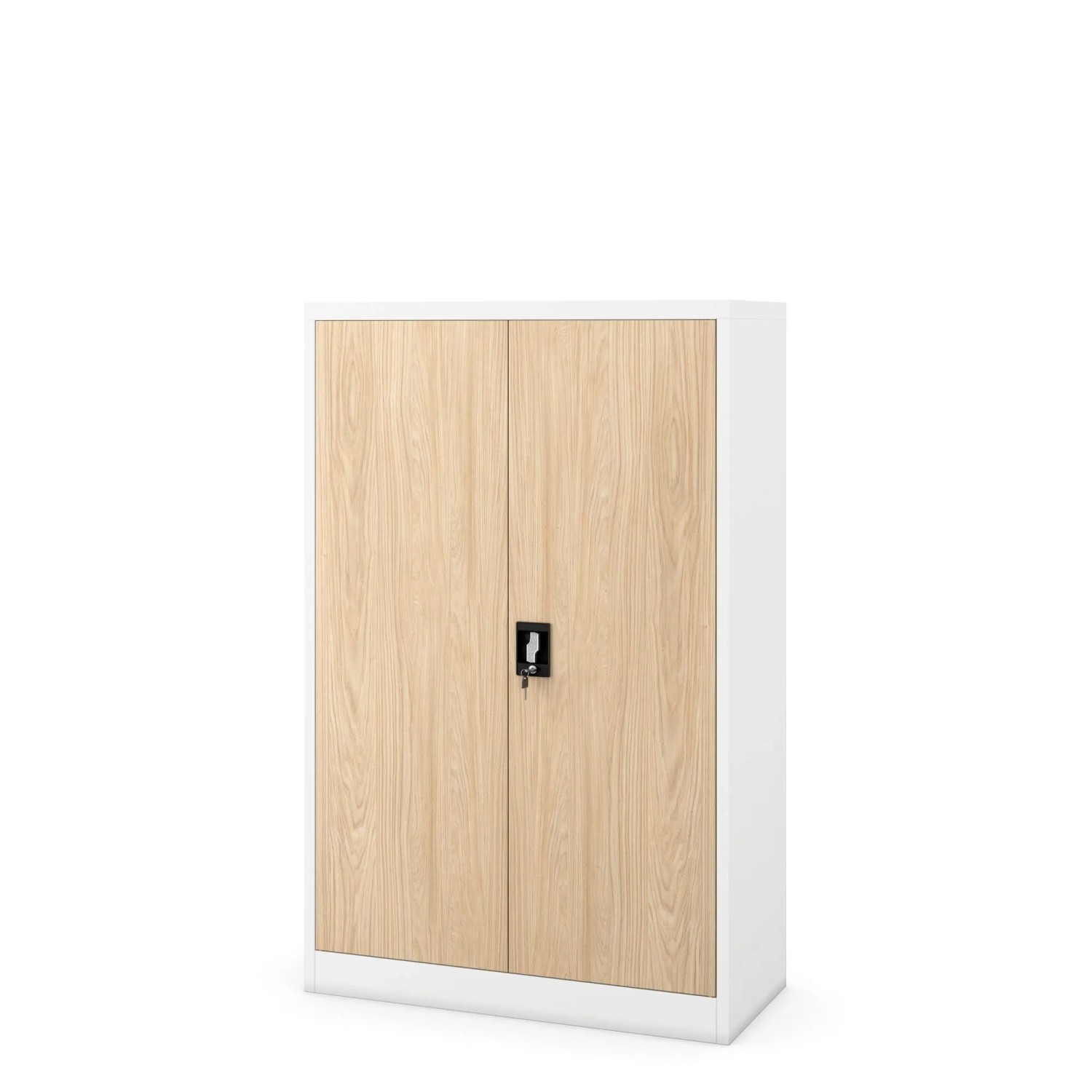 JAN NOWAK Büroschrank Aktenschrank KEVIN 140 x 90 x 40 cm Eco Design Weiß Sonoma Eiche