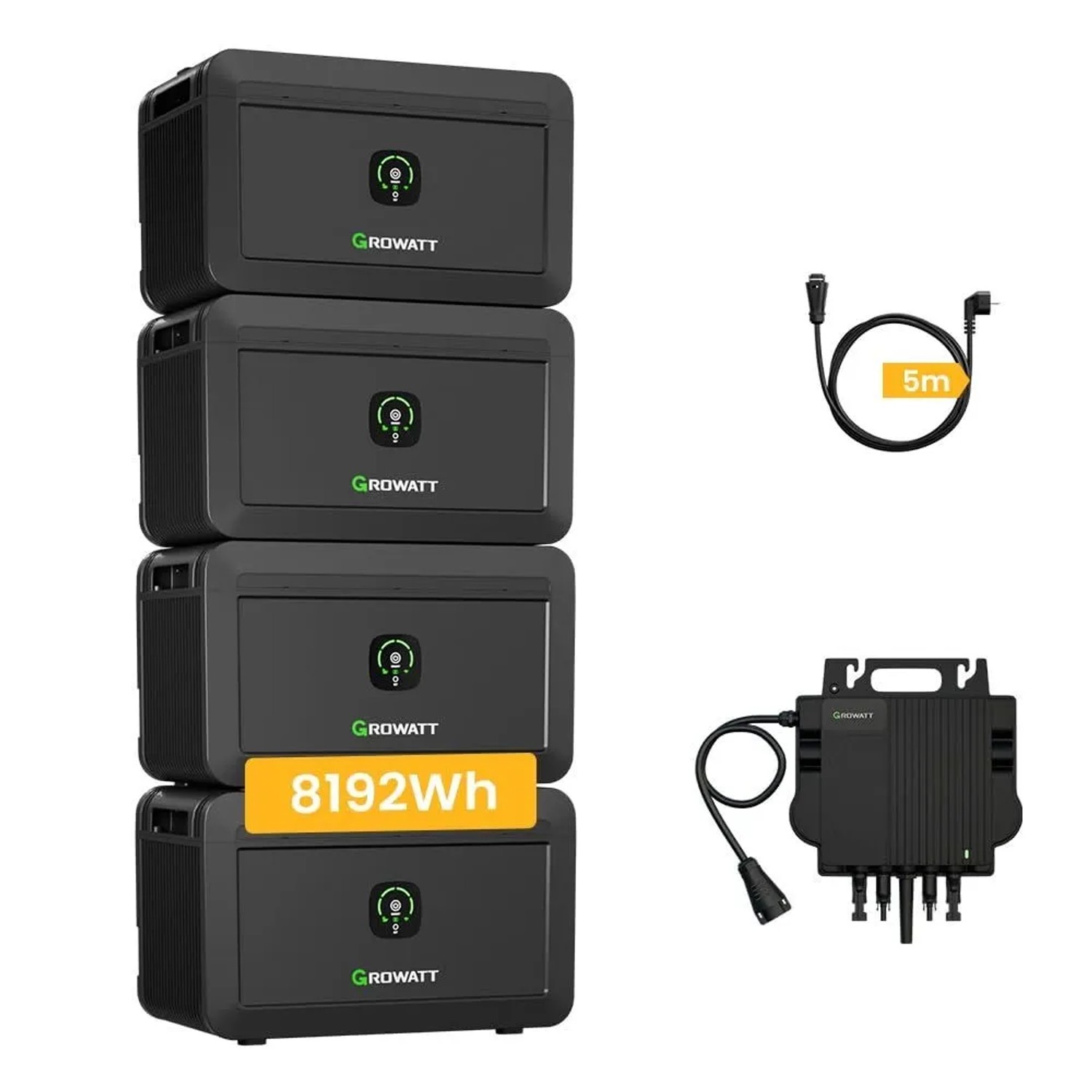 Growatt NOAH 2000 2048Wh Solarspeicher x4 mit NEO 800M-X Mikrowechselrichter 0% MwSt