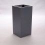 Eleganter, anthrazit-metallic Pflanzkübel Säule aus Fiberglas, 38x38x80cm.