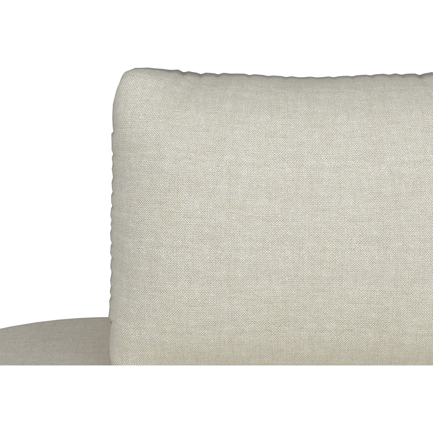Detailaufnahme: Beige Kissen der modularen Gartenlounge Waldport aus Akazienholz.