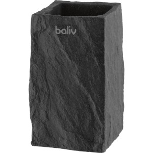 Eckiger Zahnputzbecher in Steinoptik von baliv aus Kunststoff.