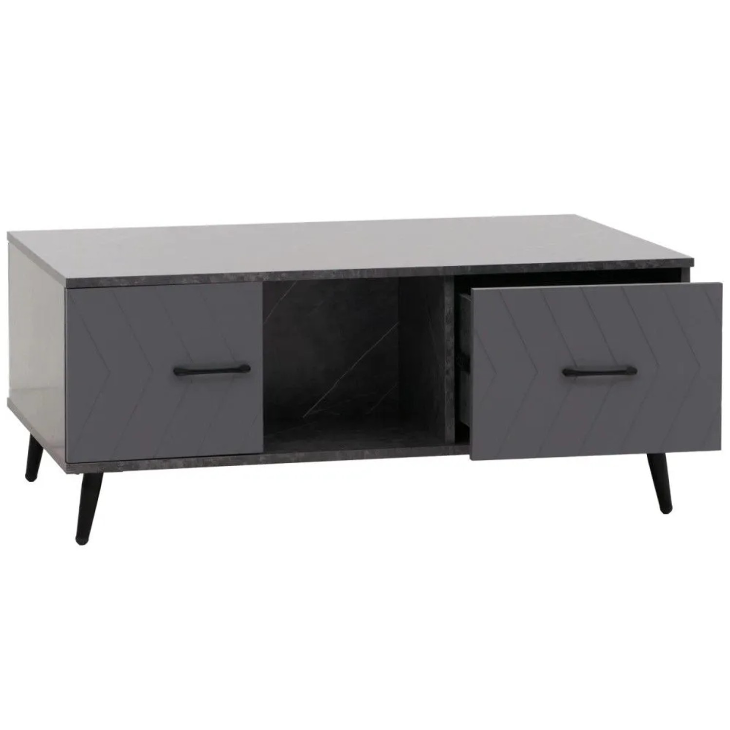 MCW Couchtisch N89 Marmor-Optik Grau