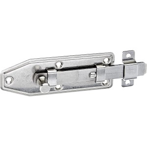 Fensterriegel Edelstahl, gerade, mit Schlaufe, 100x35mm, zur Sicherung von Fenstern, Türen und Toren.