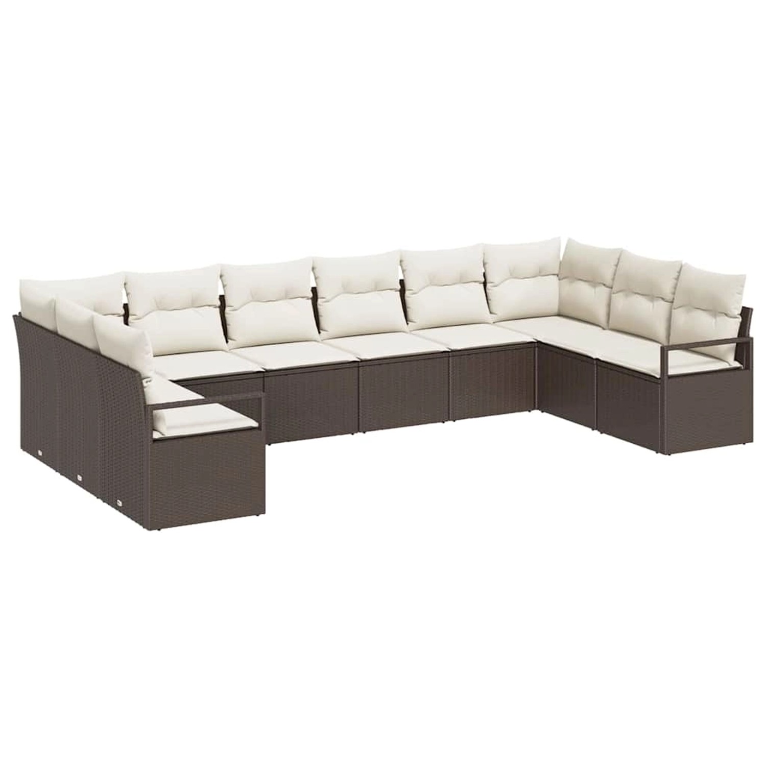 vidaXL Garten-Sofa-Set 10-Tlg Braun Poly Rattan 3346558 günstig online kaufen