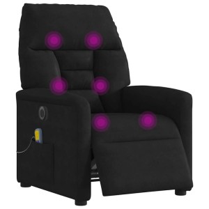 vidaXL Massagesessel Elektrisch Schwarz Mikrofasergewebe 3303083