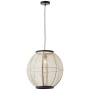 Moderne Pendelleuchte Tanah von Brilliant, Ø 47 cm, aus Bambus in Schwarz und Natur.