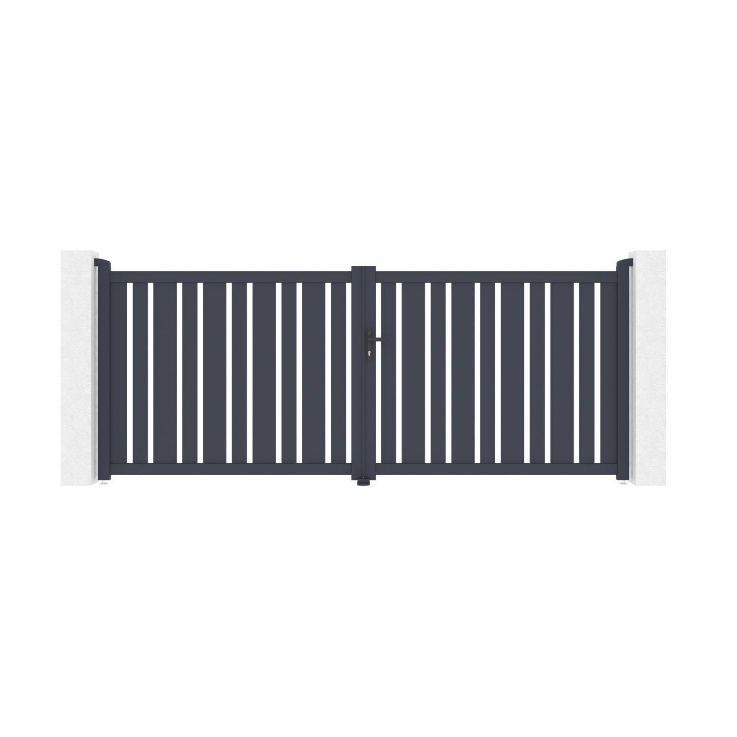 Casanoov Flügeltor 3 5 M Veymont H 140 Cm Graues Aluminium & 2 Pfosten 20 X günstig online kaufen