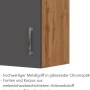Held Möbel Hängeschrank Sorrento in Anthrazit-Wotaneiche mit Metallgriff.