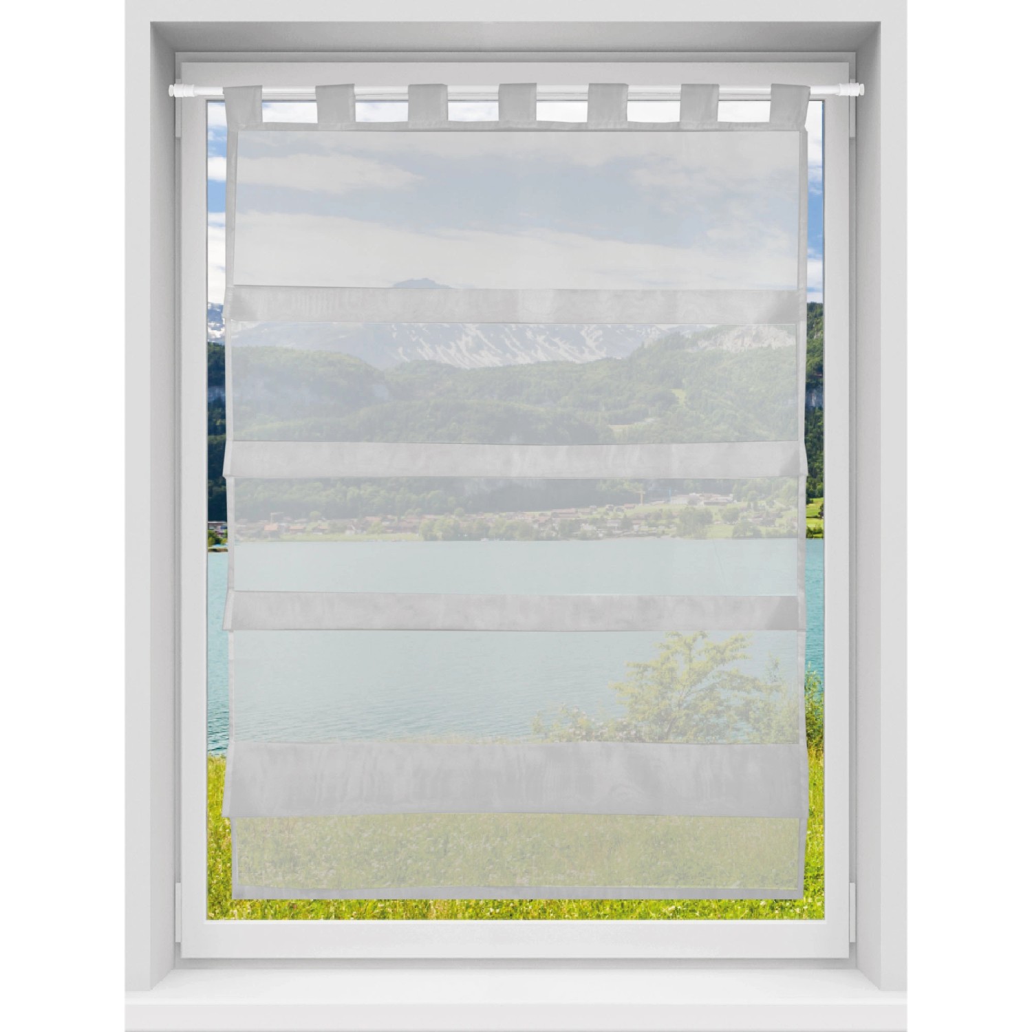 Bestlivings Sky Gardine Raffoptik Schlaufe 80 cm x 110 cm Grau günstig online kaufen