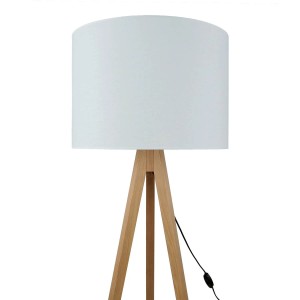 Licht-Erlebnisse Stehleuchte Dreibein 145 cm Stoff Holz E27 Skandinavisch