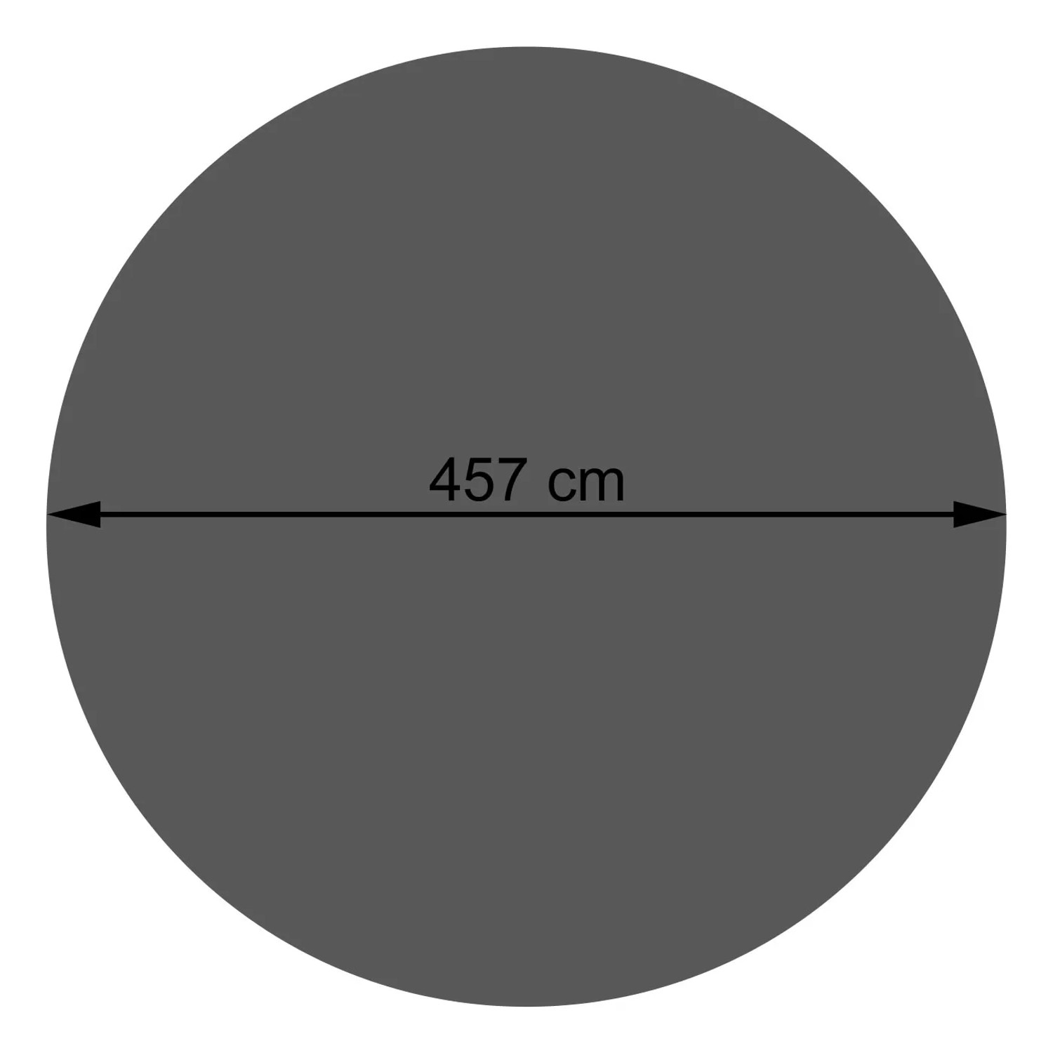 Schwarze MCW Pool Abdeckung, 200 µm, rund, Durchmesser 4,57 m.