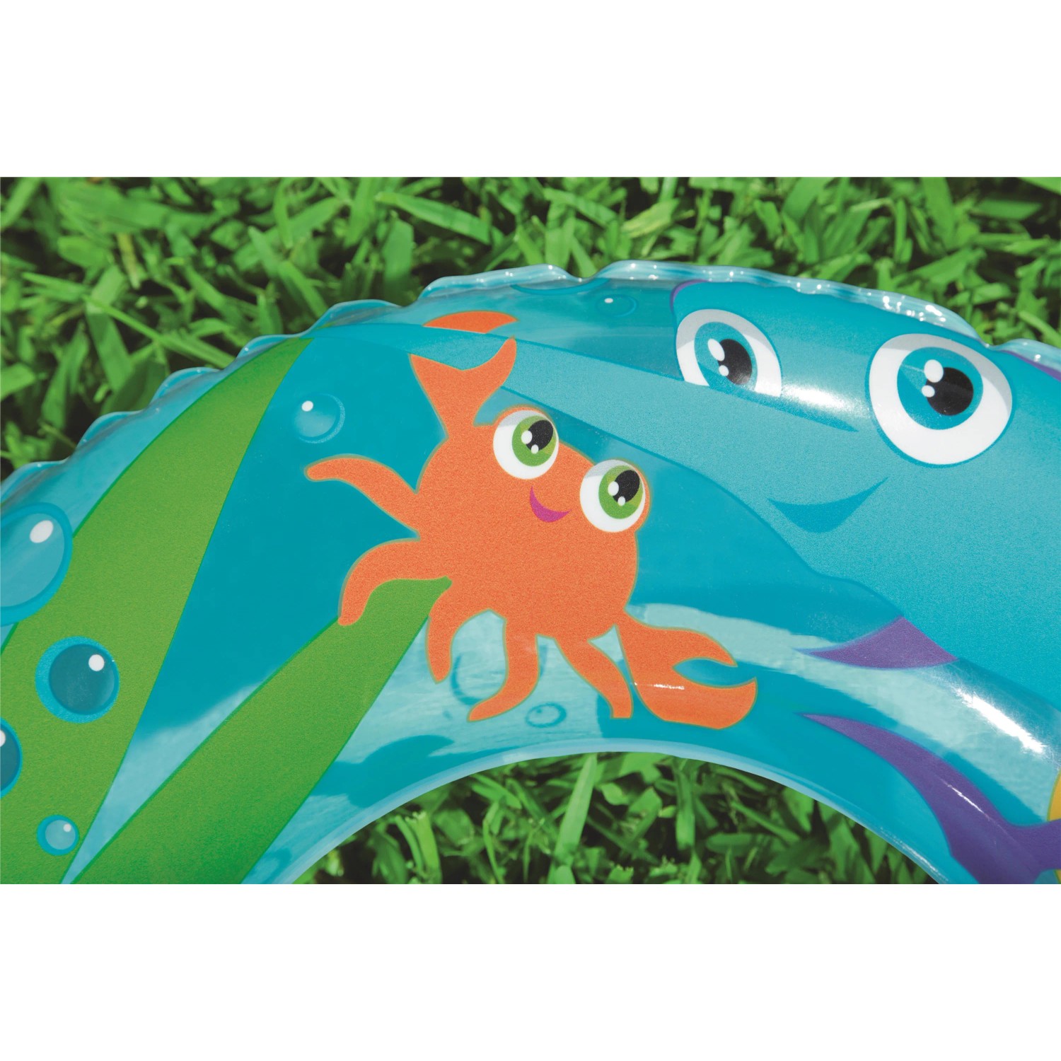 Bestway Schwimmring Aquarium, Ø 48 cm, mit bunten Meeresmotiven für Kinder.