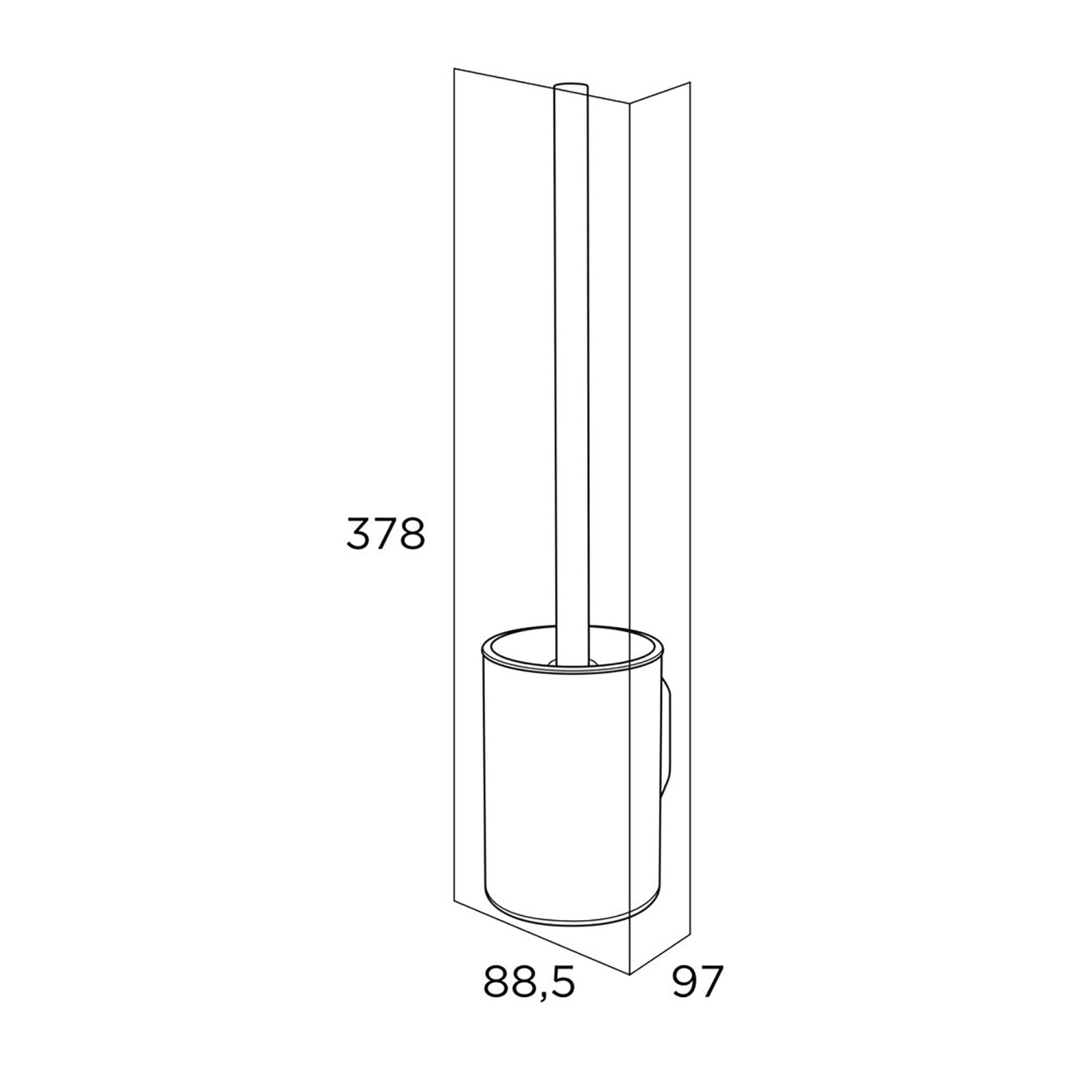 Tiger Toilettenbürste Ace mit Halter, Edelstahl poliert, Maße: 378x88,5x97 mm.