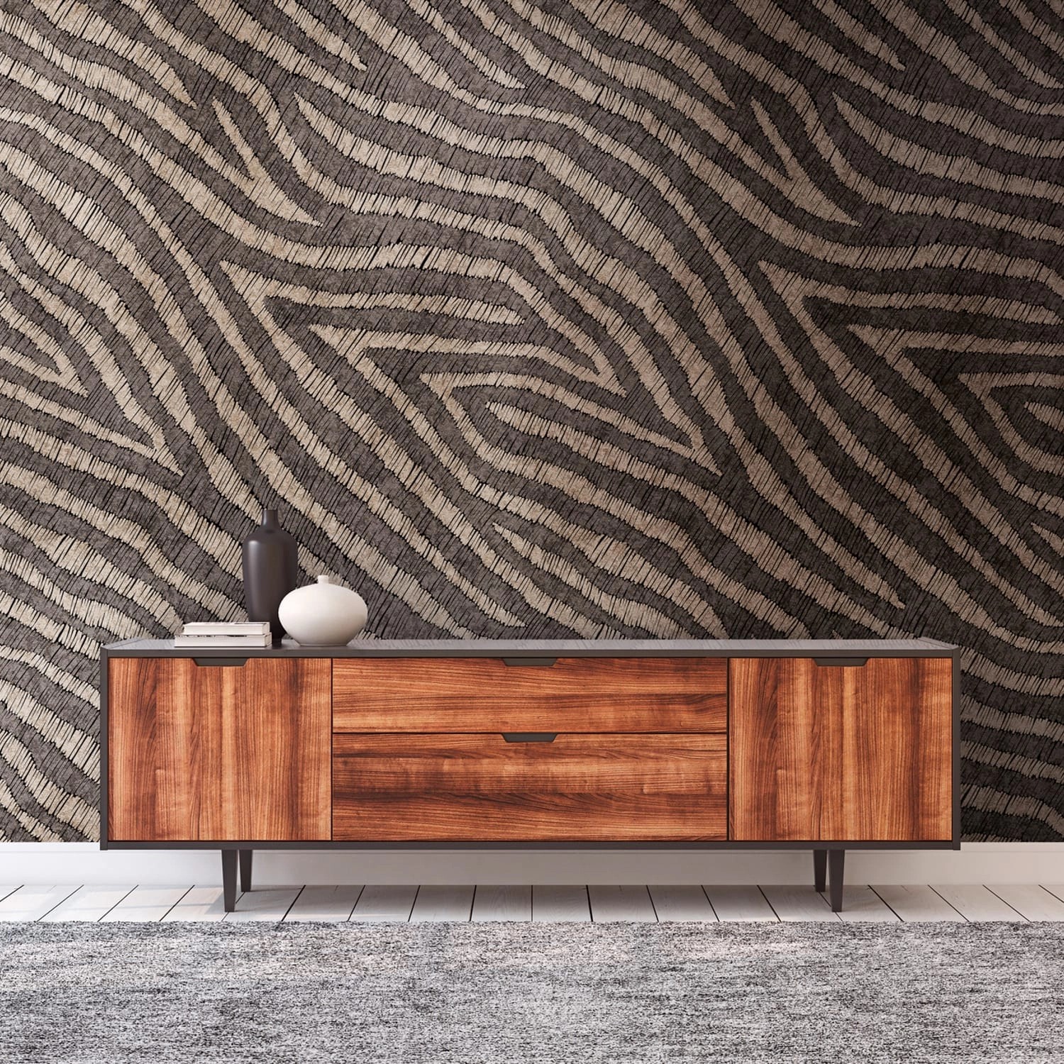 PROFHOME 392361-GU Fototapete Zebramuster Matt Braun Beige 1,59 m x 2,8 m 0 günstig online kaufen