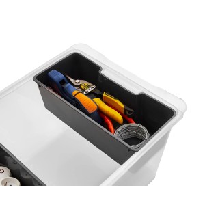 Rotho Korb Evo anthrazit für 65L Boxen, zur Aufbewahrung von Werkzeug.