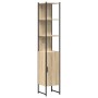 VidaXL Bad-Hochschrank Sonoma mit Tür und offenen Regalen, Holzwerkstoff