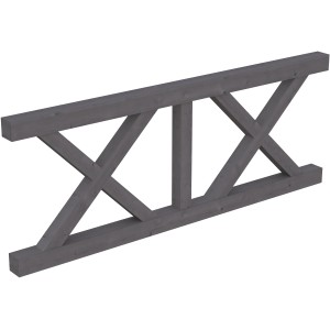 Skan Holz Brüstung Andreaskreuz, 220x84 cm, Fichte schiefergrau, für Terrassenüberdachung.