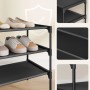 Schwarzes Songmics Schuhregal mit 3 Ebenen für bis zu 12 Paar Schuhe.