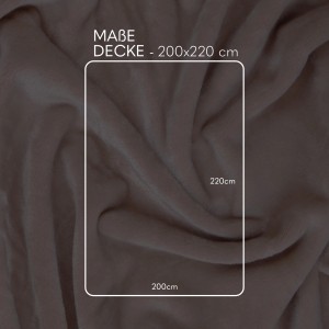 Bestlivings Kuscheldecke Cashmere Touch Camel, 200x220 cm. Detailaufnahme der Maße.