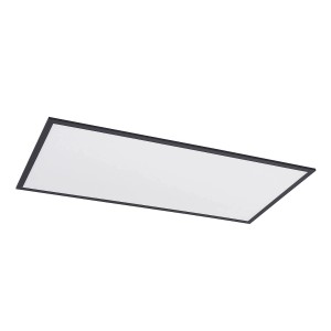 Lindby LED Panel Nelios 9956146 Dimmbar mit Leselampe Modern in Schwarz aus Aluminium 1-flammig Wohnzimmerleuchte