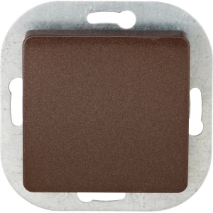 OBI Aus-/Wechselschalter Uranus Espresso, Unterputz-Schalter in Braun mit silbernem Rahmen.