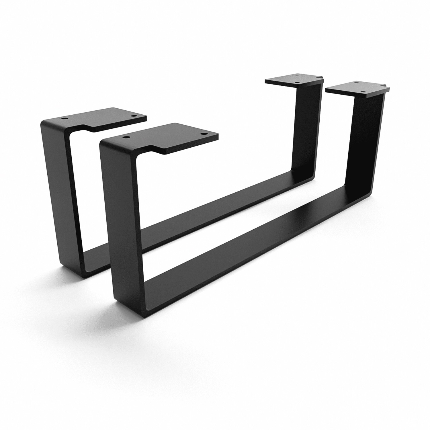 HEVVA Möbelfüße LUXEMBURG 15 cm Hoch 40 cm Tief 2er Set Schwarz