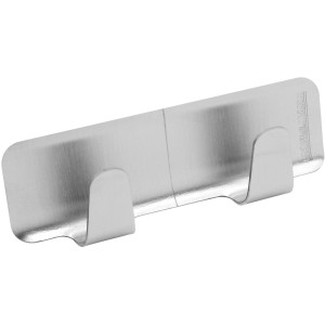 Fackelmann Klebehakenleiste aus Edelstahl mit zwei Haken für Handtücher.