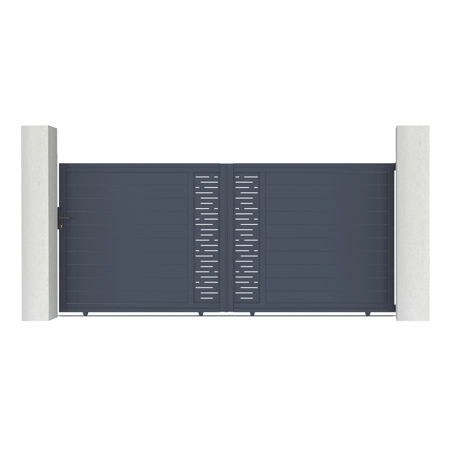 Casanoov Schiebetor 4M Arlberg H 180Cm & 2 Pfosten H 190Cm Aluminium Grau günstig online kaufen