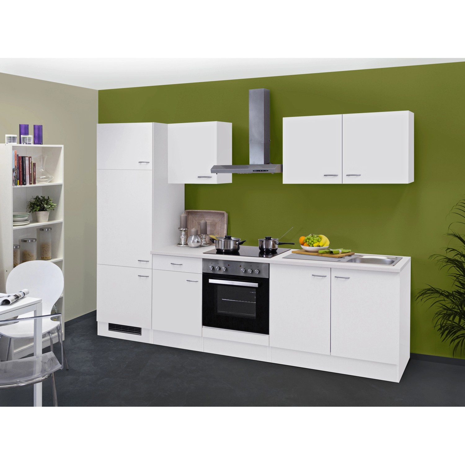 Flex-Well Classic Küchenzeile/Küchenblock Wito 270 cm Weiß