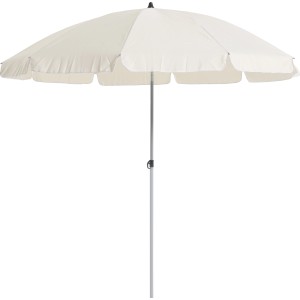 Balkonschirm Toluca, Ø 200 cm, Natur, mit Push-Up Funktion. Sonnenschirm für Balkon und Terrasse.